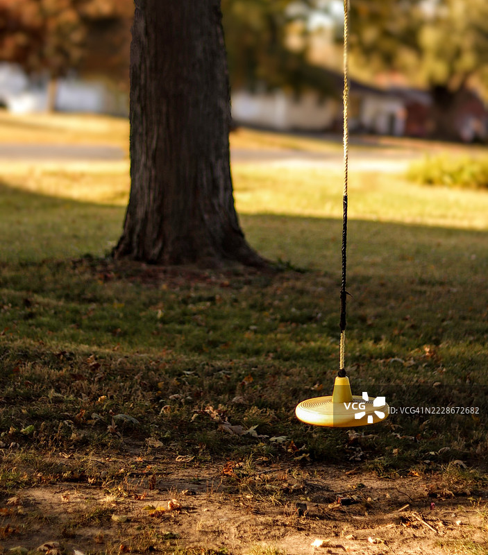 游乐场秋千的特写， 美国图片素材