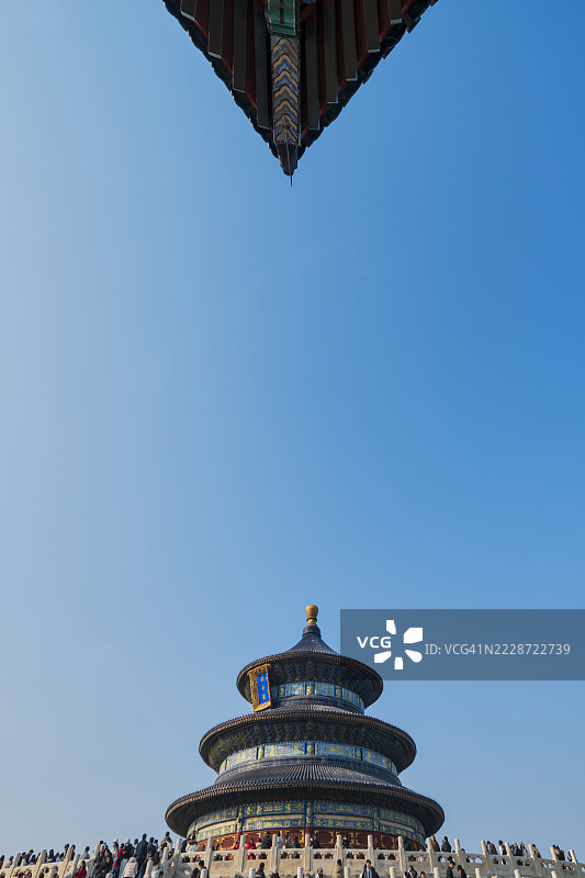 天坛与晴朗的蓝天，北京，中国图片素材