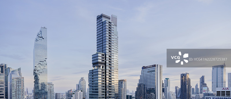 曼谷日落时的高空视角图片素材