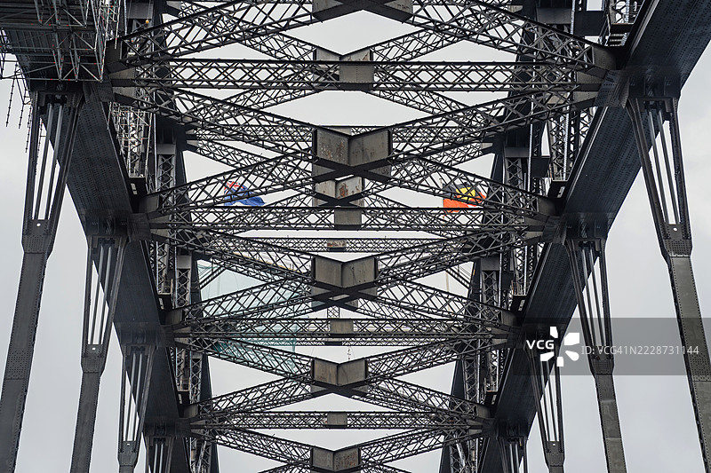 悉尼海港大桥顶部部分特写视图图片素材