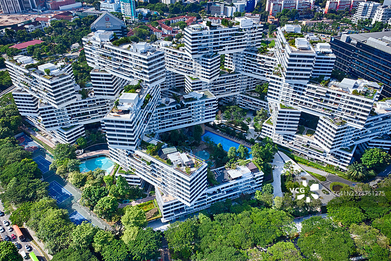 新加坡，交错大厦图片素材