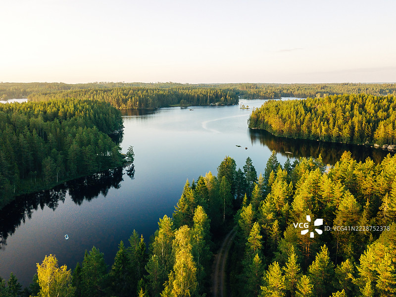 瑞典湖泊的美丽风景图片素材