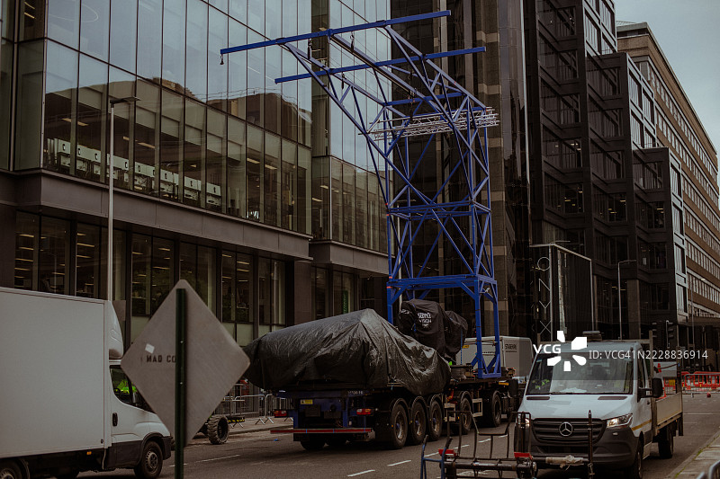 格拉斯哥市中心被改造成纽约，拍摄漫威的《蜘蛛侠：全新的一天》图片素材