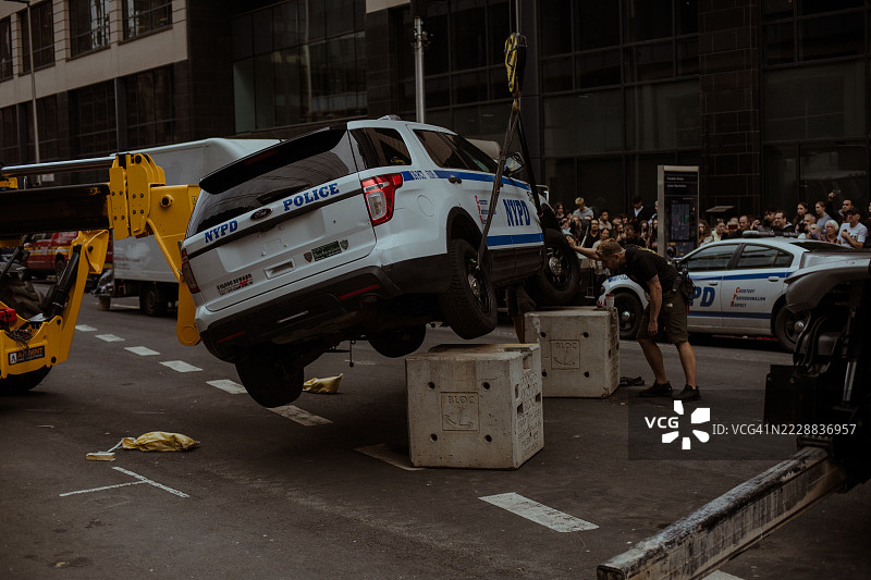 格拉斯哥市中心被改造成纽约，拍摄漫威的《蜘蛛侠：全新的一天》图片素材