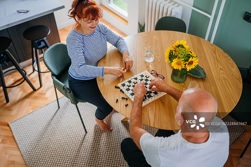 在我们的客厅里下棋图片素材