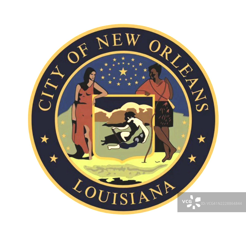 路易斯安那州新奥尔良市印章 NOLA图片素材