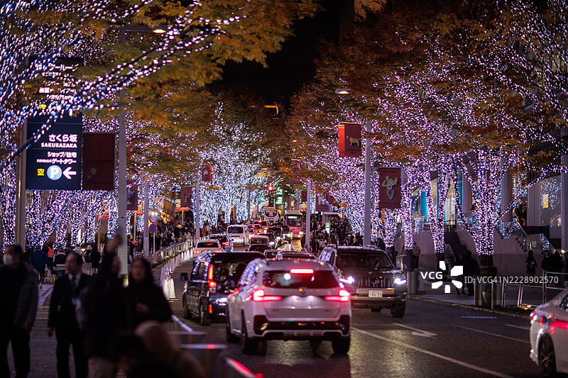 东京六本木的圣诞氛围图片素材