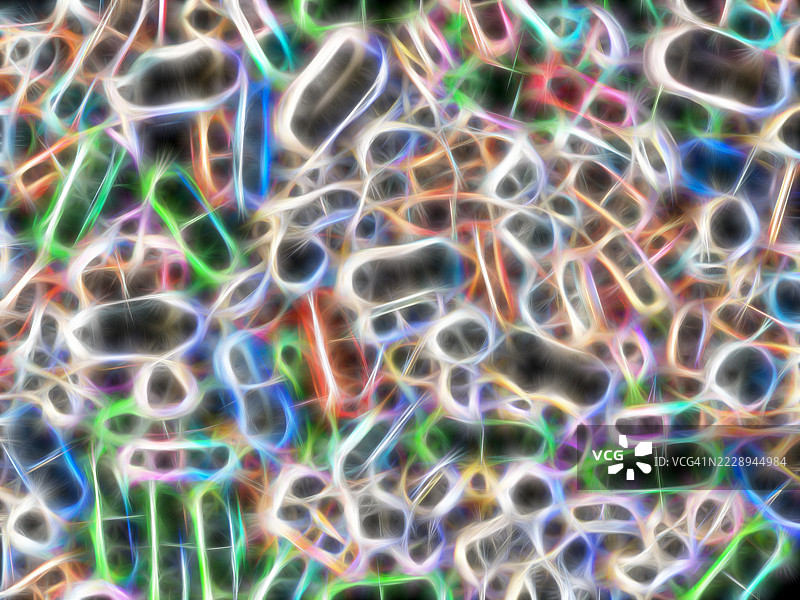 抽象背景，小微结构通过电神经相互连接。图片素材