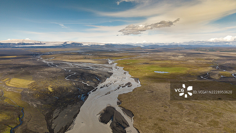 冰岛天空下的风景如画的景观图片素材