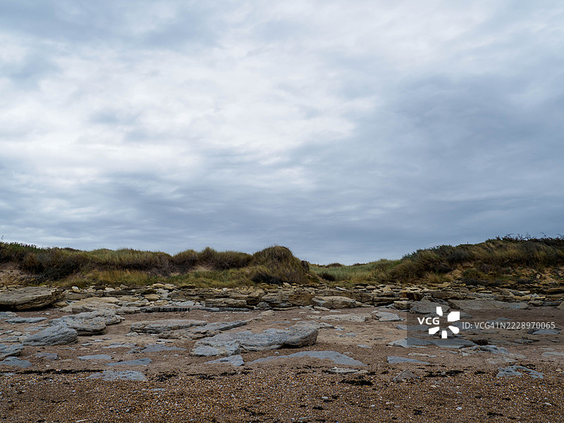 英吉利海峡沿岸的Audresselles与Ambleteuse之间 - 法国拉曼什海峡，阿姆布勒特兹，法国图片素材