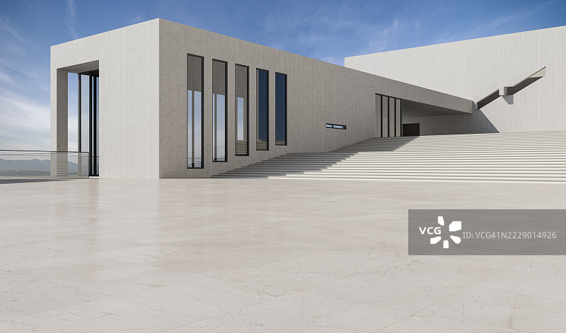 现代建筑外的 marble 地板图片素材