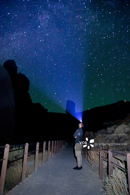 简要：夜间旅游 / 夜游：特内里费。天文旅游图片素材