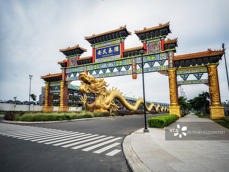 印尼万丹省坦格朗区科桑比的Pantai Indah Kapuk 2（PIK 2）龙点图片素材
