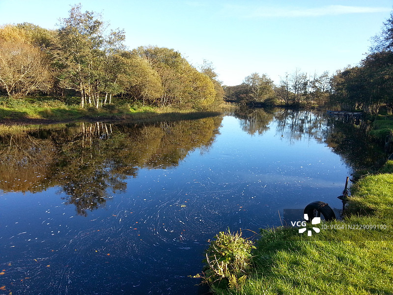 欧文里夫河与科里布湖汇合，奥赫特拉德，戈尔韦，爱尔兰图片素材