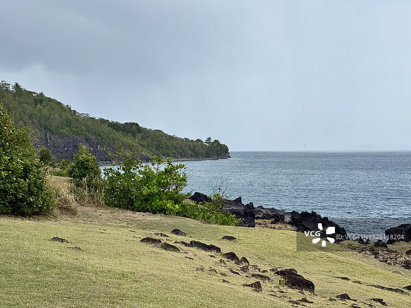 瓜德罗普的崎岖野生海岸，瓜德罗普图片素材