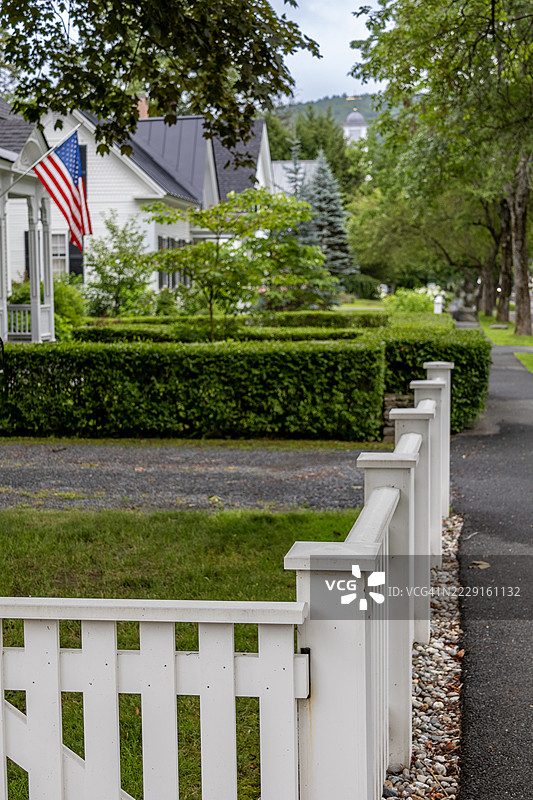 佛蒙特州伍德斯托克的愉快街图片素材