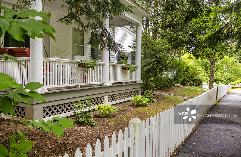 佛蒙特州伍德斯托克的愉快街图片素材
