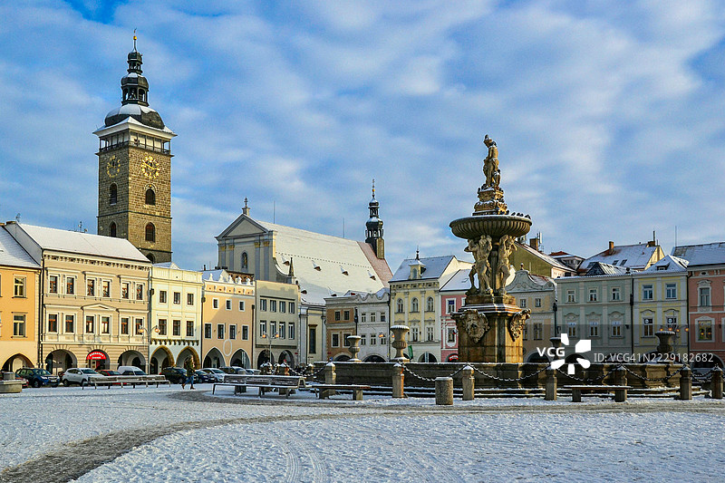 捷克布杰约维采的冬天图片素材