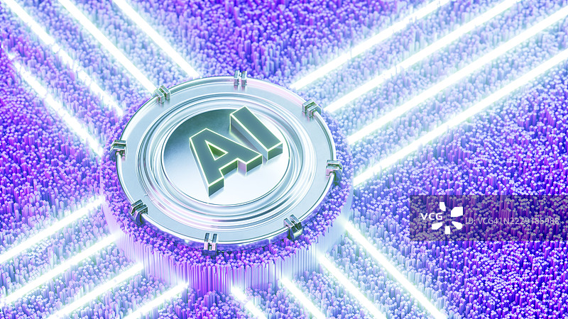 主板上的AI CPU，数字化转型与人工智能背景图片素材