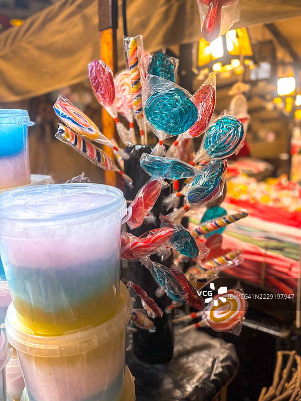 商店里出售的糖果特写镜头图片素材