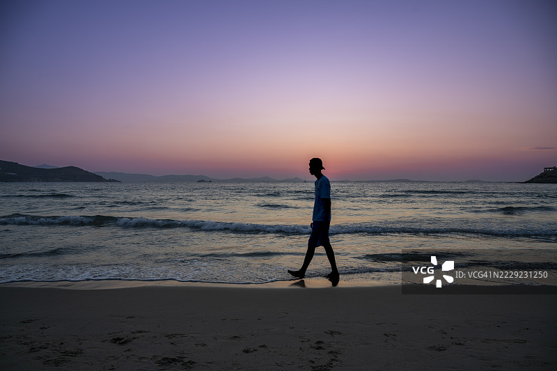 纳克索斯海岸的暮光孤寂图片素材