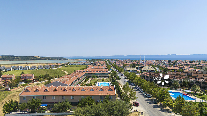 凯山、埃尔基利、萨罗兹湾的鸟瞰图图片素材