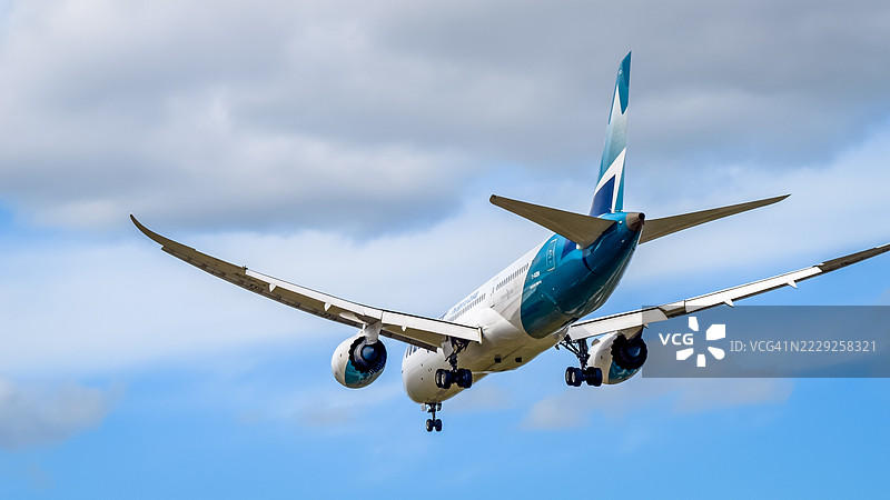 爱尔兰航空A320-251N飞机在伦敦降落图片素材