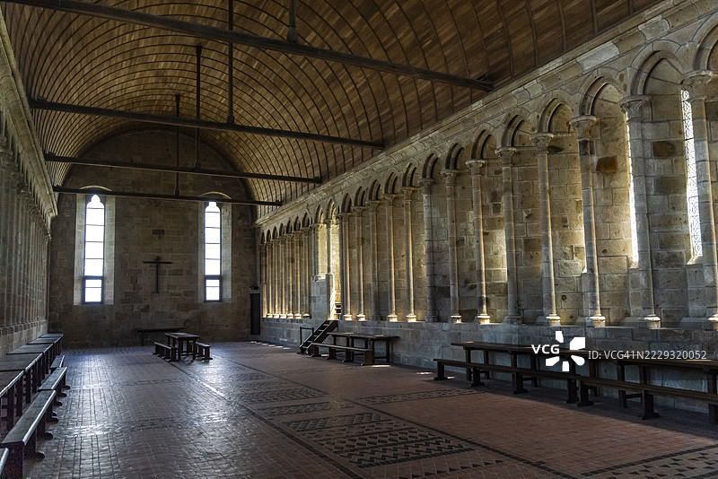 蒙圣米歇尔教堂和修道院的餐厅（食堂）图片素材