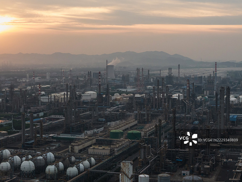 浙江的化工厂无人机拍摄图片素材