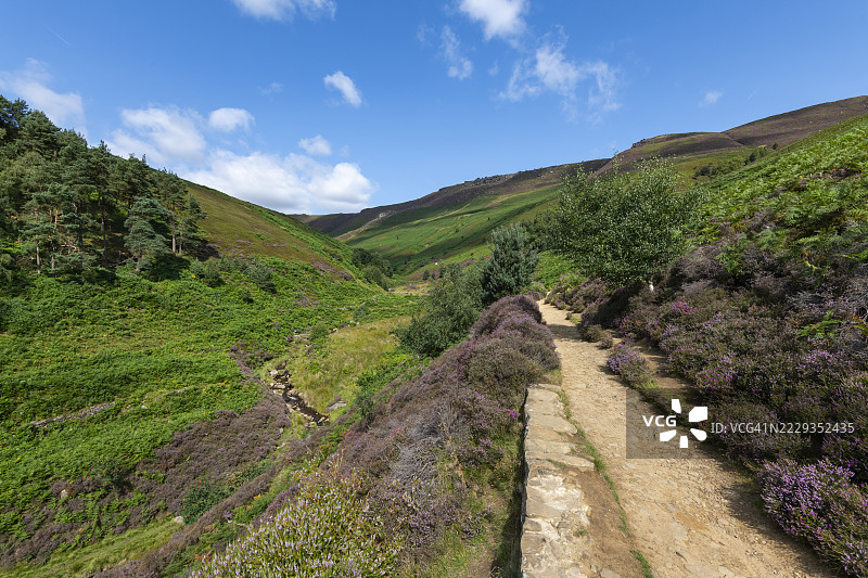 格林兹布鲁克峡谷，伊迪尔，峰区，德比郡，英格兰图片素材