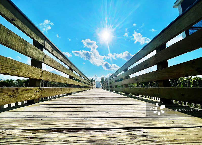 南贝萨尼海滩特拉华州木栈道通往海滩图片素材