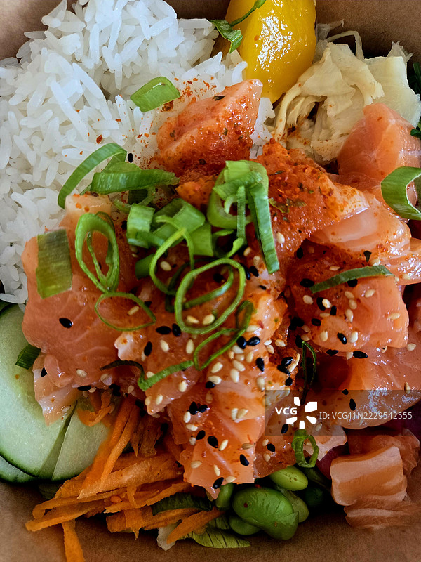 三文鱼波凯碗图片素材