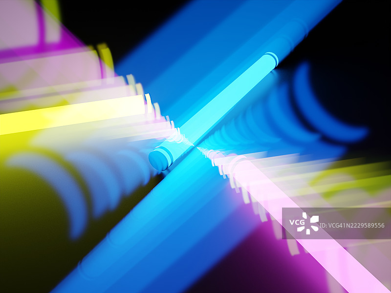 模糊的发光霓虹灯抽象运动图片素材