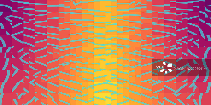 温暖渐变抽象图案，波浪线条。明亮的暖色渐变从黄色到品红色，配以蓝色波浪线条，形成大胆而有质感的抽象设计。图片素材