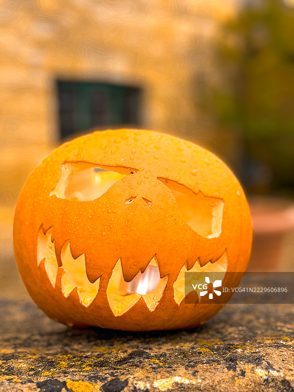 万圣节南瓜装饰门廊图片素材