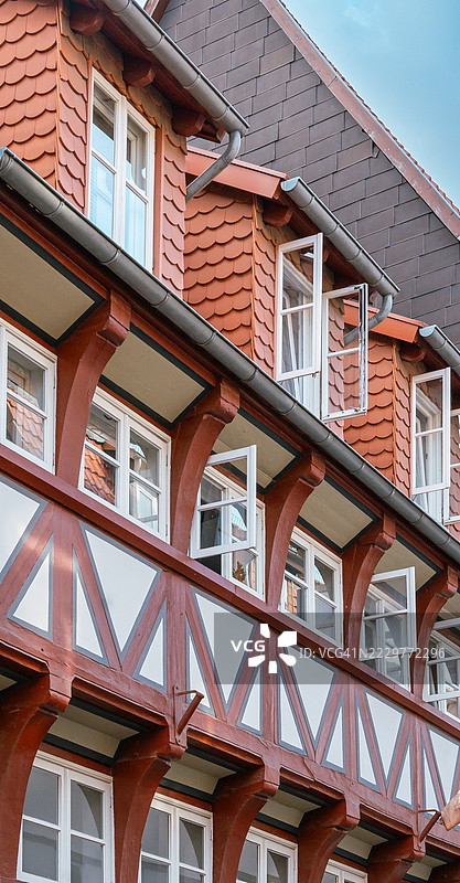 德国哥廷根的传统半木结构建筑图片素材
