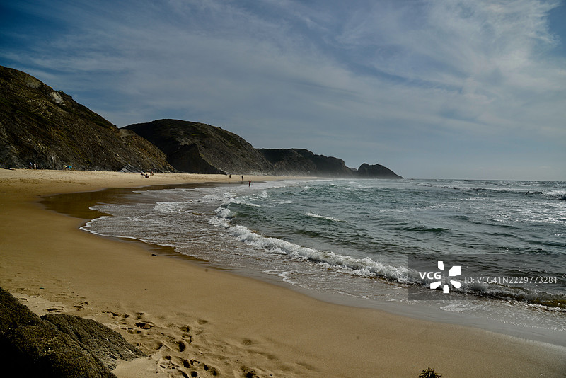 葡萄牙阿连特茹南部和维森蒂纳海岸自然公园的风景海滩图片素材