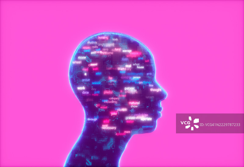 轮廓头部内的文字图片素材