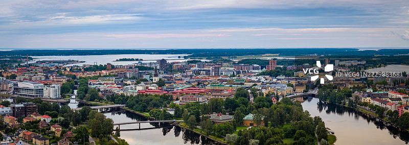 瑞典卡尔斯塔德市的鸟瞰图图片素材