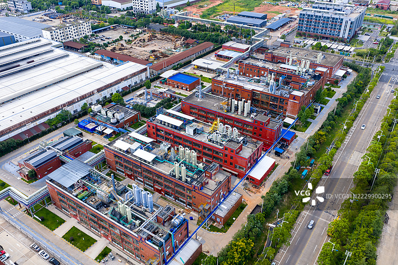 工业区的鸟瞰图图片素材