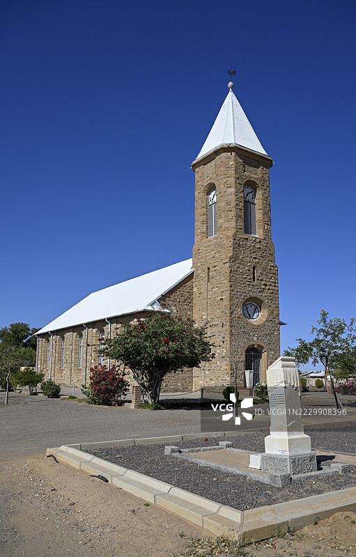 1950年的荷兰归正教会，位于纳米比亚哈达普区马里恩塔尔图片素材