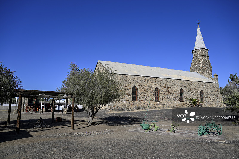1895年的莱茵传教士教堂,现为基特曼斯胡普博物馆,位于纳米比亚卡拉斯地区的基特曼斯胡普图片素材