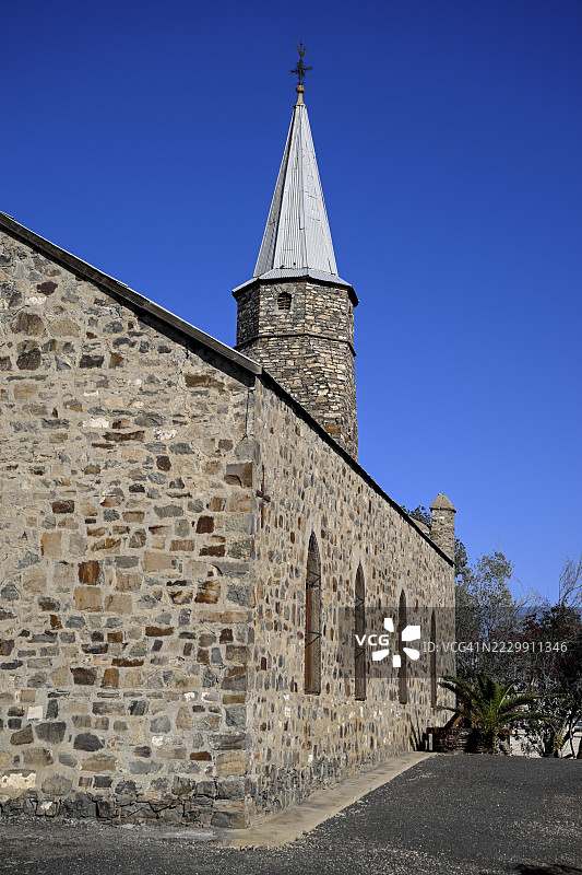 1895年的莱茵传教士教堂，现为纳米比亚卡拉斯区基特曼斯胡普的基特曼斯胡普博物馆图片素材