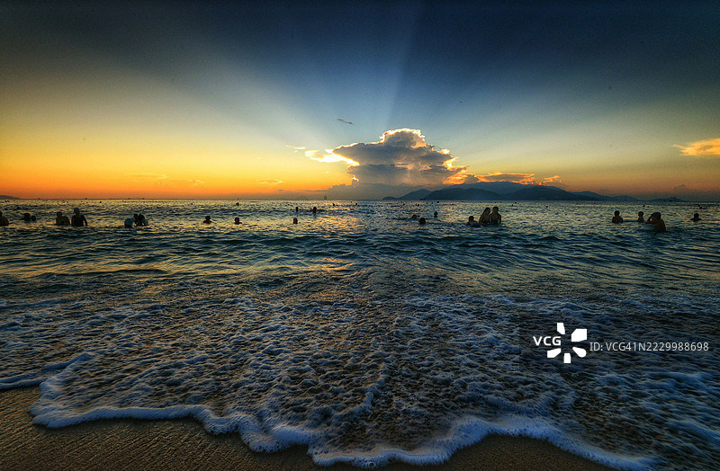 日落时分的海景，越南图片素材