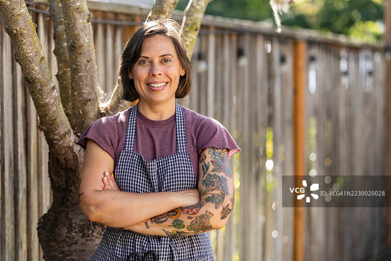 女园丁的肖像图片素材