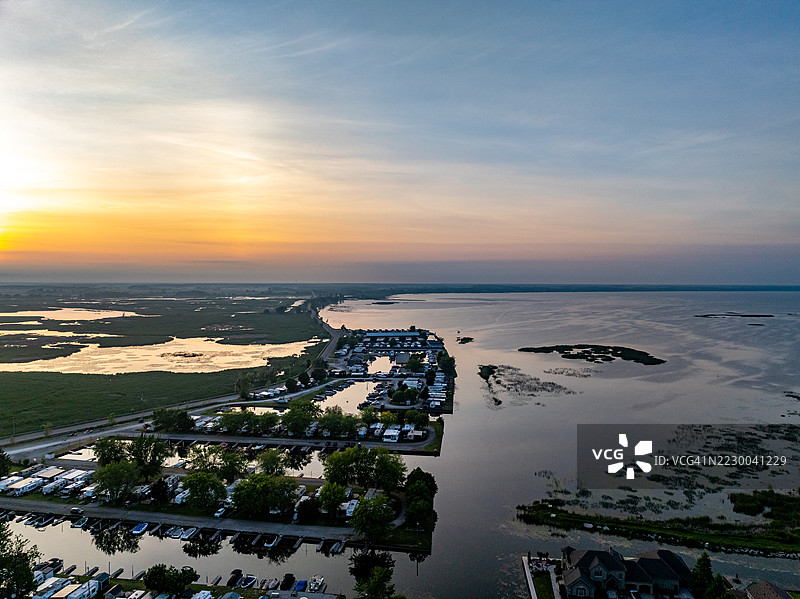 安大略省波特罗温的长点国家野生动物保护区的鸟瞰图图片素材