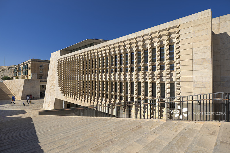 马耳他瓦莱塔的议会大厦。图片素材