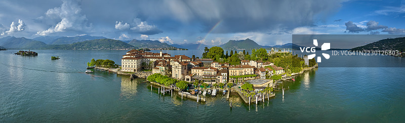 意大利皮埃蒙特大区马焦雷湖上的贝拉岛图片素材