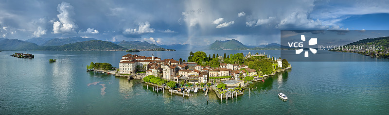 意大利皮埃蒙特大区马焦雷湖上的贝拉岛图片素材