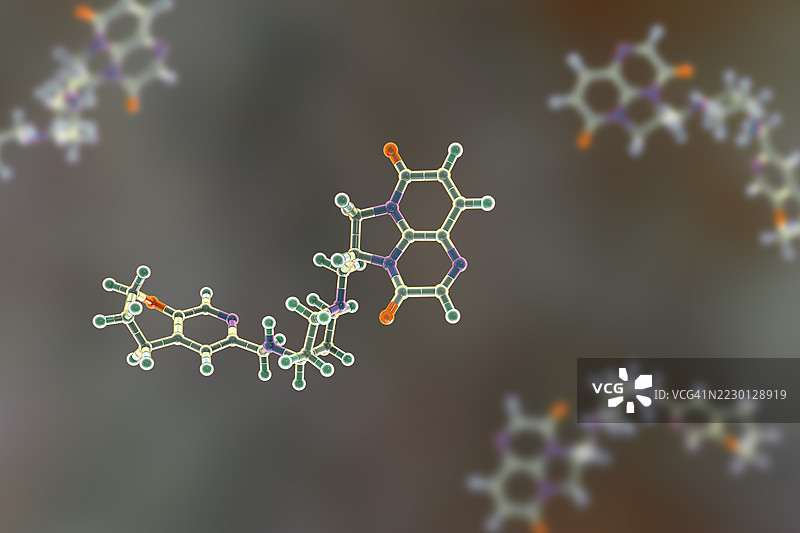 吉泊替欣抗生素分子插图图片素材